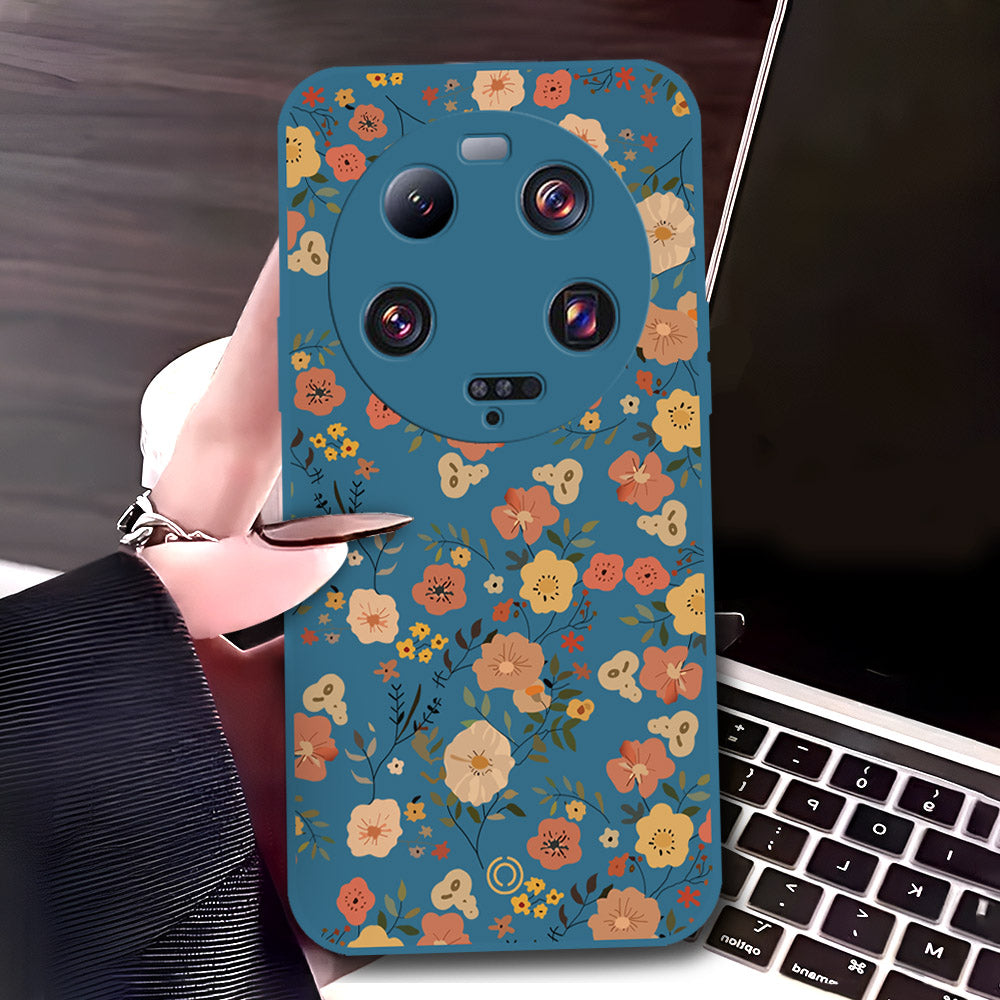 Xiaomi 13 Ultra Cover - Blue - D3 - ONation Floral Series - HQ Liquid Silicone Soft Case