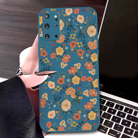 Samsung Galaxy S20 Plus Cover - Blue - D3 - ONation Floral Series - HQ Liquid Silicone Soft Case