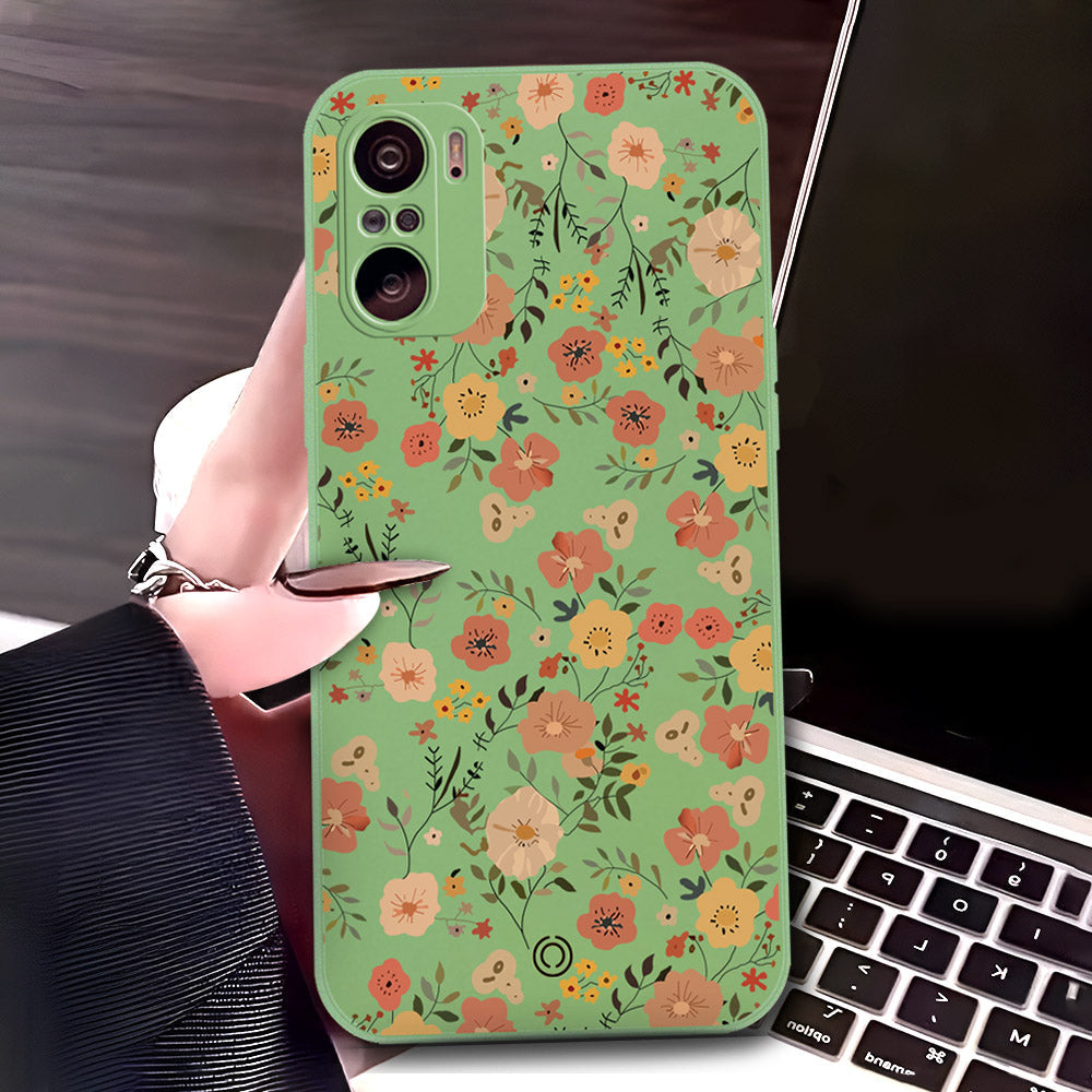 Xiaomi Mi 11X Pro Cover - Light Green - D3 - ONation Floral Series - HQ Liquid Silicone Soft Case
