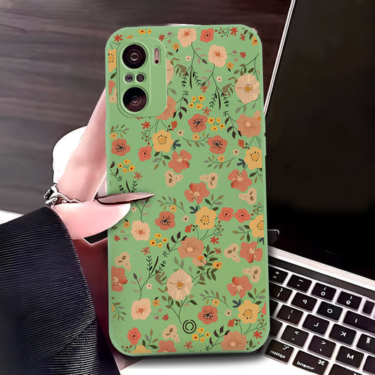 Xiaomi Mi 11i Cover - Light Green - D3 - ONation Floral Series - HQ Liquid Silicone Soft Case