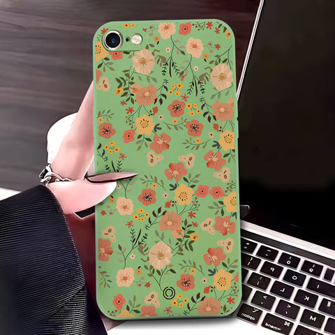 Oppo A32 Cover - Light Green - D3 - ONation Floral Series - HQ Liquid Silicone Soft Case
