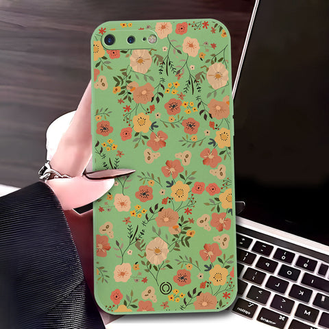 iPhone 8 Plus / 7 Plus Cover - Light Green - D3 - ONation Floral Series - HQ Liquid Silicone Soft Case