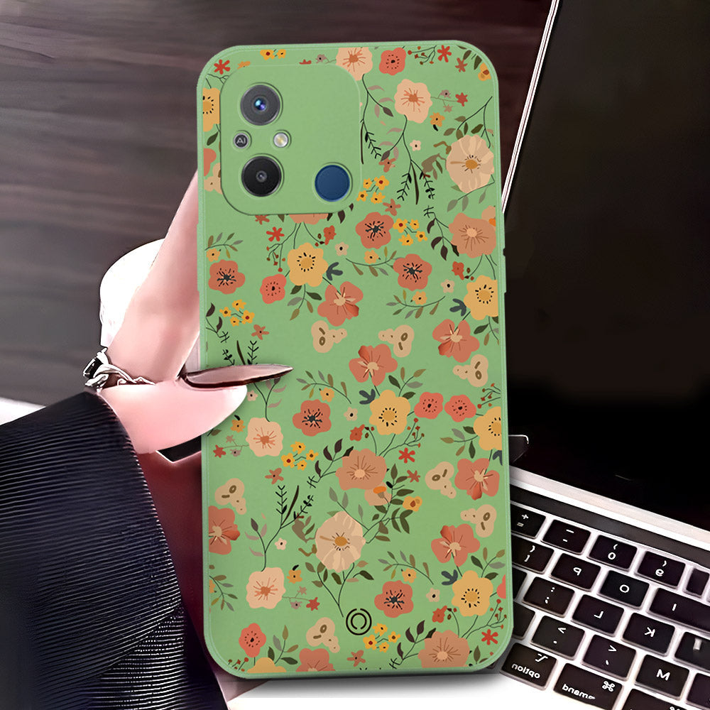 Vivo Y11s Cover - Light Green - D3 - ONation Floral Series - HQ Liquid Silicone Soft Case