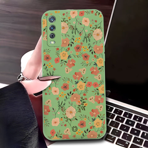 Xiaomi Redmi Note 12 Pro  Cover - Light Green - D3 - ONation Floral Series - HQ Liquid Silicone Soft Case