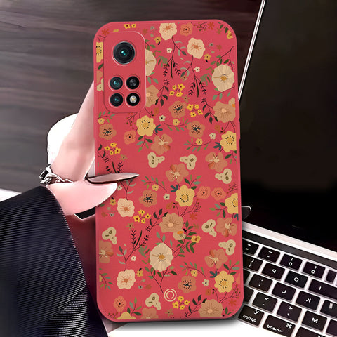 Xiaomi Redmi K30S Cover - Red - D3 - ONation Floral Series - HQ Liquid Silicone Soft Case