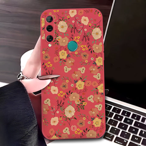 Huawei Y9 Prime 2019 Cover - Red - D3 - ONation Floral Series - HQ Liquid Silicone Soft Case