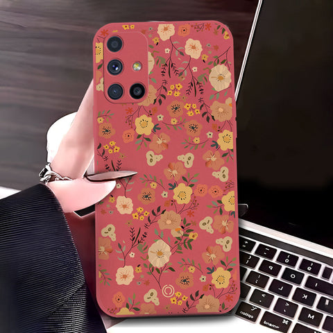 Samsung Galaxy M51 Cover - Red - D3 - ONation Floral Series - HQ Liquid Silicone Soft Case
