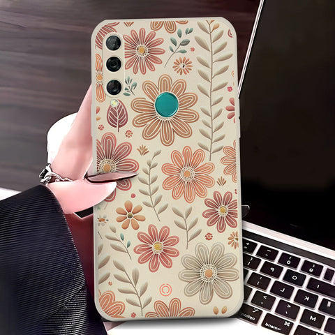Huawei Y9 Prime 2019 Cover - Off White - D4 - ONation Floral Series - HQ Liquid Silicone Soft Case