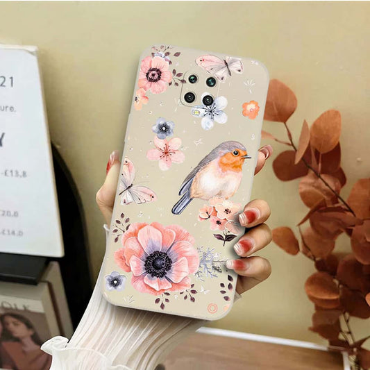 Xiaomi Redmi Note 10S Cover - Off White - D1 - ONation Nature Floral Series - HQ Liquid Silicone Soft Case