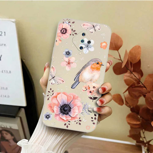 Xiaomi Mi 11 Lite Cover - Off White - D1 - ONation Nature Floral Series - HQ Liquid Silicone Soft Case