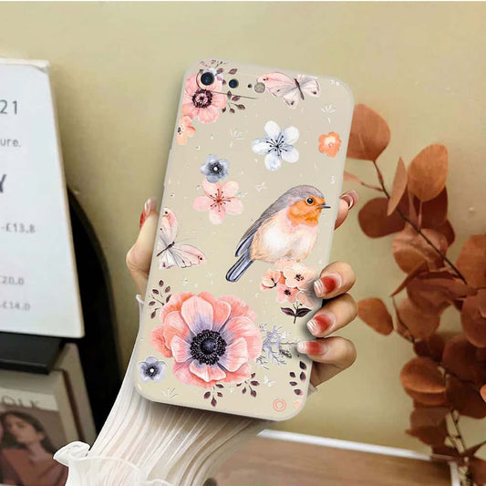 iPhone 8 Plus / 7 Plus Cover - Off White - D1 - ONation Nature Floral Series - HQ Liquid Silicone Soft Case