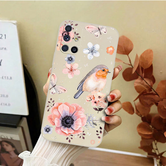 Samsung Galaxy M51 Cover - Off White - D1 - ONation Nature Floral Series - HQ Liquid Silicone Soft Case