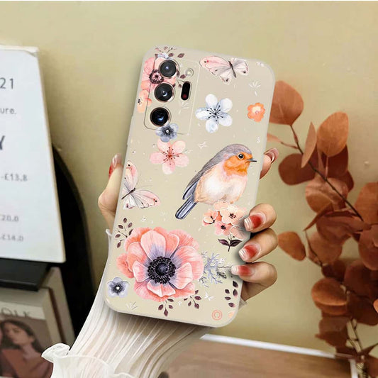 Samsung Galaxy Note 20 Ultra Cover - Off White - D1 - ONation Nature Floral Series - HQ Liquid Silicone Soft Case