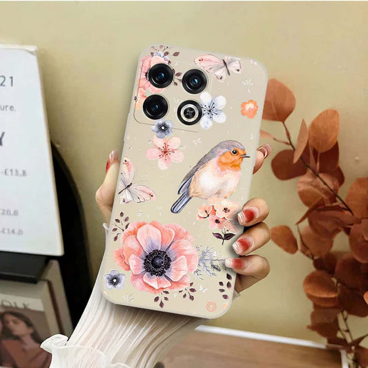 Samsung Galaxy A02 Cover - Off White - D1 - ONation Nature Floral Series - HQ Liquid Silicone Soft Case