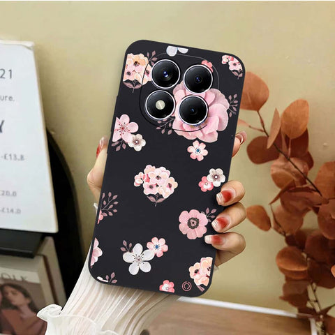 Xiaomi 14T Pro Cover - Black - D2 - ONation Nature Floral Series - HQ Liquid Silicone Soft Case