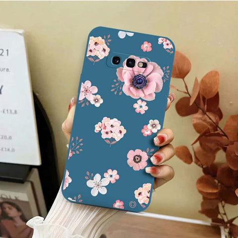 Samsung Galaxy S10e Cover - Blue - D2 - ONation Nature Floral Series - HQ Liquid Silicone Soft Case