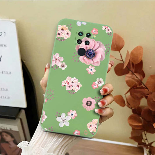 Xiaomi Redmi 10X 4G Cover - Light Green - D2 - ONation Nature Floral Series - HQ Liquid Silicone Soft Case