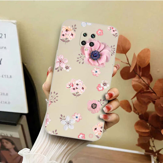 Xiaomi Redmi Note 10S Cover - Off White - D2 - ONation Nature Floral Series - HQ Liquid Silicone Soft Case
