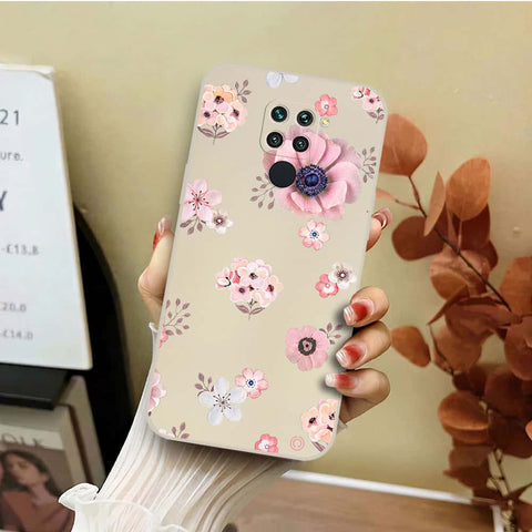 Xiaomi Redmi K30S Cover - Off White - D2 - ONation Nature Floral Series - HQ Liquid Silicone Soft Case