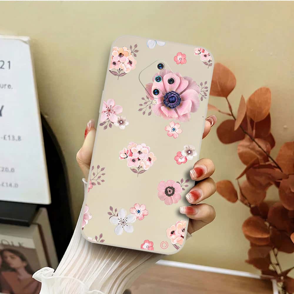 Vivo S1 Pro Cover - Off White - D2 - ONation Nature Floral Series - HQ Liquid Silicone Soft Case