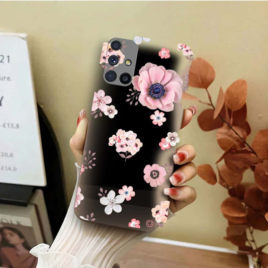 Samsung Galaxy M51 Cover - Off White - D2 - ONation Nature Floral Series - HQ Liquid Silicone Soft Case