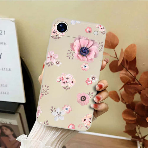 iPhone 17 Air Cover - Off White - D2 - ONation Nature Floral Series - HQ Liquid Silicone Soft Case