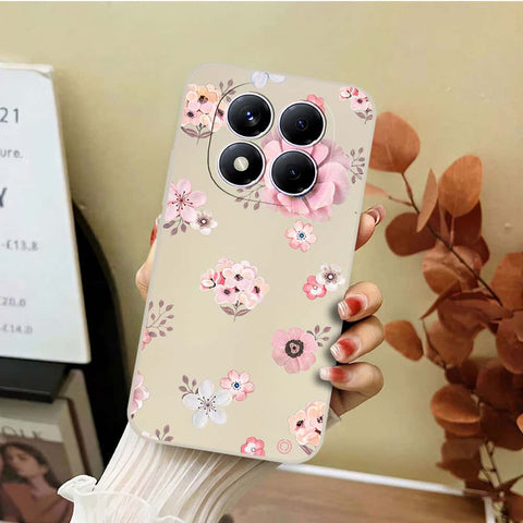 Xiaomi Redmi Note 14 Pro 4G Cover - Off White - D2 - ONation Nature Floral Series - HQ Liquid Silicone Soft Case