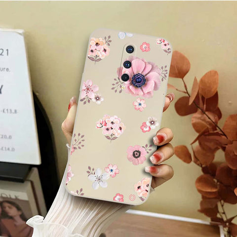 OnePlus 8 Pro Cover - Off White - D2 - ONation Nature Floral Series - HQ Liquid Silicone Soft Case