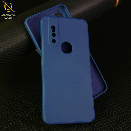 Vivo V15 Cover - Blue - ONation Silica Gel Series - HQ Liquid Silicone Elegant Colors Camera Protection Soft Case