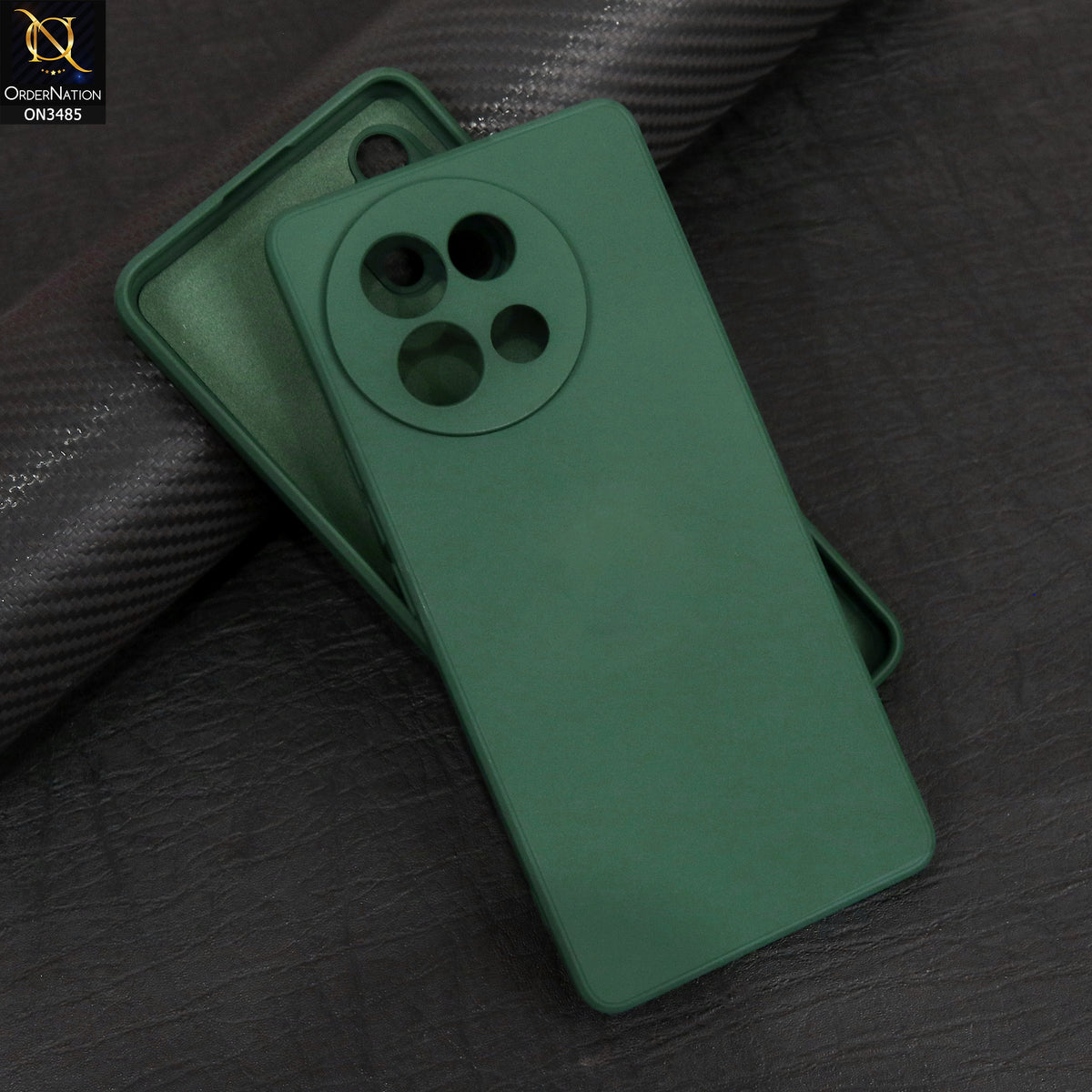 Vivo V40 Lite Cover - Dark Green - ONation Silica Gel Series - HQ Liquid Silicone Elegant Colors Camera Protection Soft Case