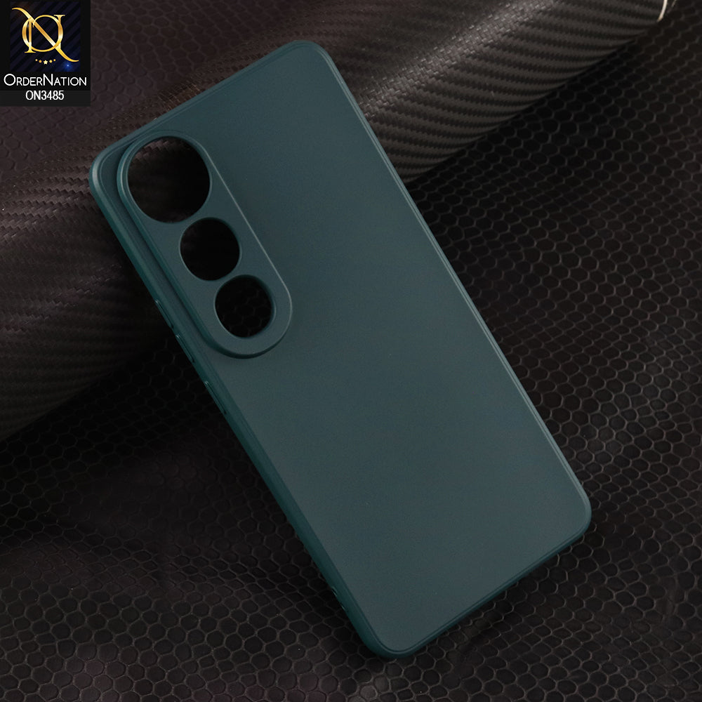 Vivo V50 Lite Cover - Dark Green - ONation Silica Gel Series - HQ Liquid Silicone Elegant Colors Camera Protection Soft Case