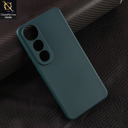 Vivo V50 Lite Cover - Dark Green - ONation Silica Gel Series - HQ Liquid Silicone Elegant Colors Camera Protection Soft Case