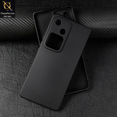 Vivo V30 Cover - Black - ONation Silica Gel Series - HQ Liquid Silicone Elegant Colors Camera Protection Soft Case