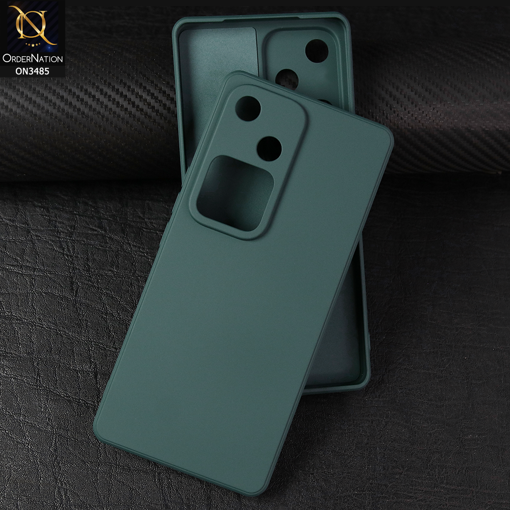 Vivo V30 Cover - Green - ONation Silica Gel Series - HQ Liquid Silicone Elegant Colors Camera Protection Soft Case