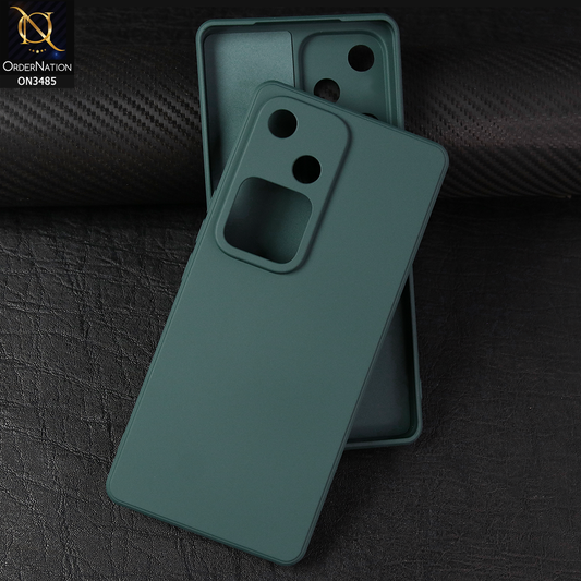 Vivo S18 Cover - Dark Green - ONation Silica Gel Series - HQ Liquid Silicone Elegant Colors Camera Protection Soft Case