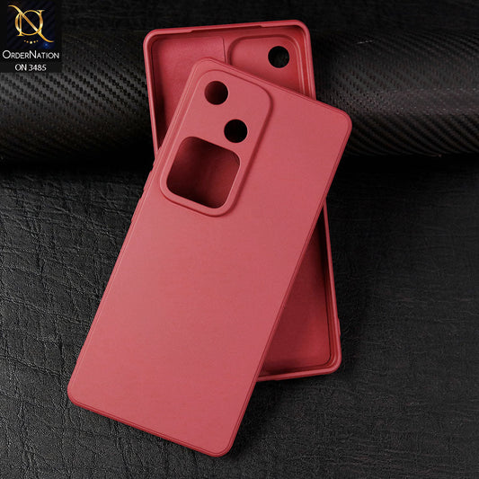 Vivo V30 Cover - Red - ONation Silica Gel Series - HQ Liquid Silicone Elegant Colors Camera Protection Soft Case