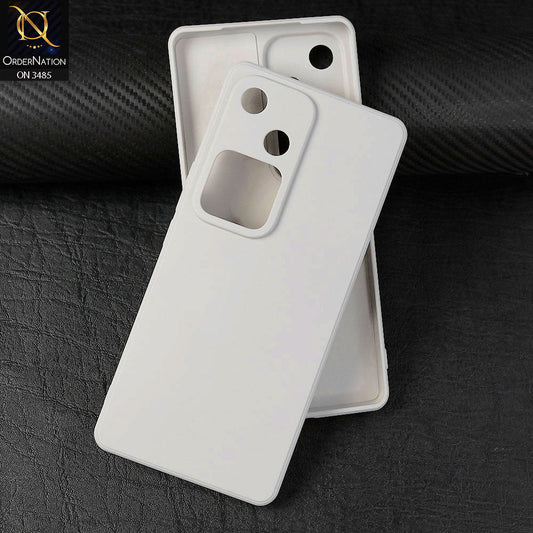 Vivo V30 Cover - White - ONation Silica Gel Series - HQ Liquid Silicone Elegant Colors Camera Protection Soft Case