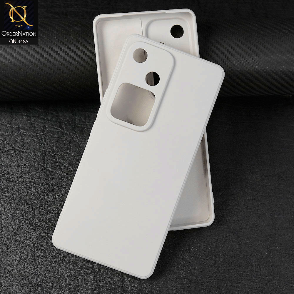 Vivo S18 Cover - Off White - ONation Silica Gel Series - HQ Liquid Silicone Elegant Colors Camera Protection Soft Case