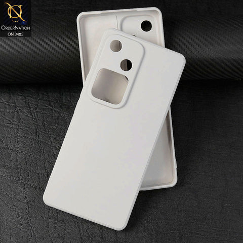 Vivo S18 Cover - Off White - ONation Silica Gel Series - HQ Liquid Silicone Elegant Colors Camera Protection Soft Case
