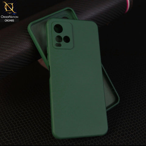 Vivo Y32 Cover - Dark Green - ONation Silica Gel Series - HQ Liquid Silicone Elegant Colors Camera Protection Soft Case