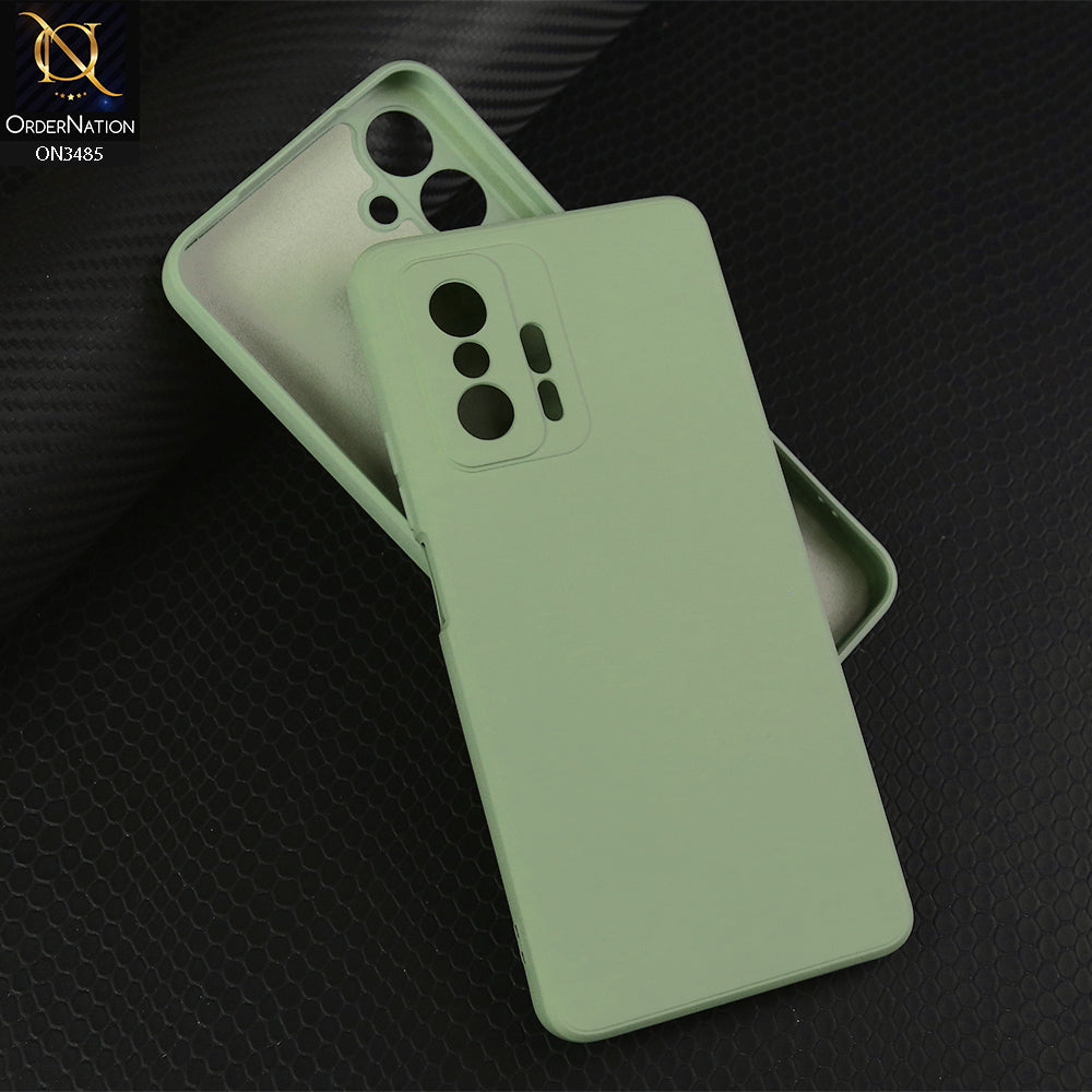 Xiaomi 11T Pro Cover - Light Green - ONation Silica Gel Series - HQ Liquid Silicone Elegant Colors Camera Protection Soft Case
