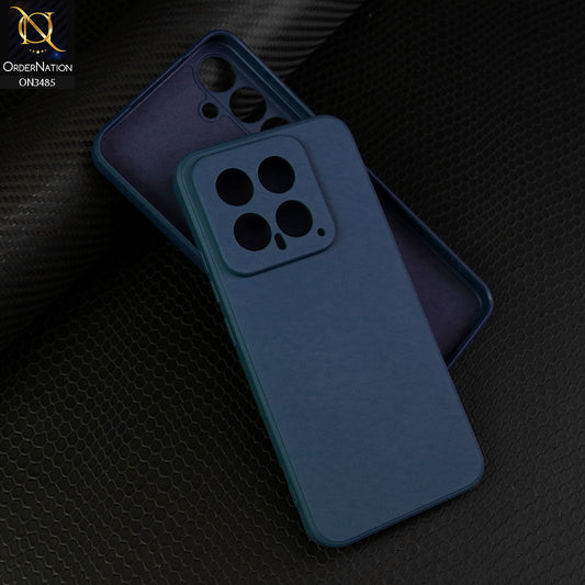 Xiaomi 14 Cover - Blue - ONation Silica Gel Series - HQ Liquid Silicone Elegant Colors Camera Protection Soft Case