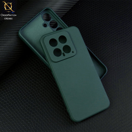 Xiaomi 14 Cover - Dark Green - ONation Silica Gel Series - HQ Liquid Silicone Elegant Colors Camera Protection Soft Case