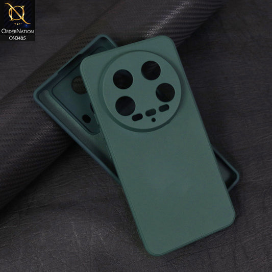 Xiaomi 14 Ultra Cover - Dark Green - ONation Silica Gel Series - HQ Liquid Silicone Elegant Colors Camera Protection Soft Case