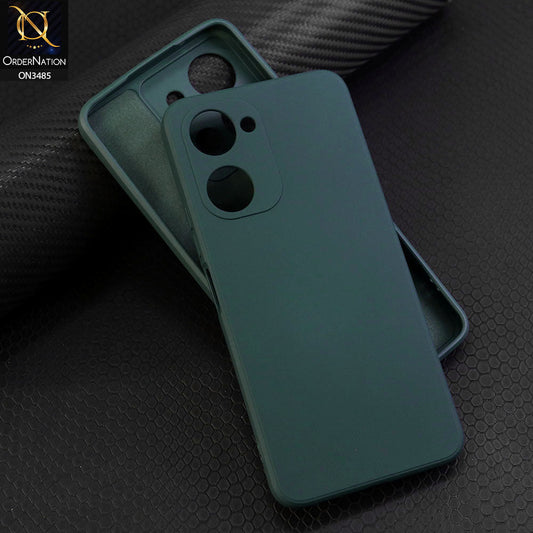 Vivo Y03t Cover - Dark Green - ONation Silica Gel Series - HQ Liquid Silicone Elegant Colors Camera Protection Soft Case