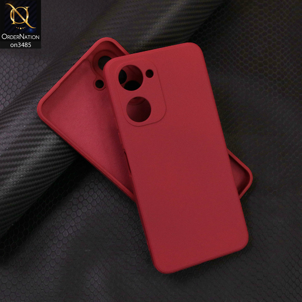 Vivo Y03t Cover - Red - ONation Silica Gel Series - HQ Liquid Silicone Elegant Colors Camera Protection Soft Case