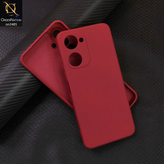 Vivo Y03t Cover - Red - ONation Silica Gel Series - HQ Liquid Silicone Elegant Colors Camera Protection Soft Case