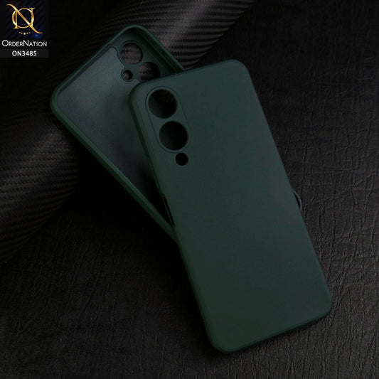 Vivo Y17s Cover - Dark Green - ONation Silica Gel Series - HQ Liquid Silicone Elegant Colors Camera Protection Soft Case