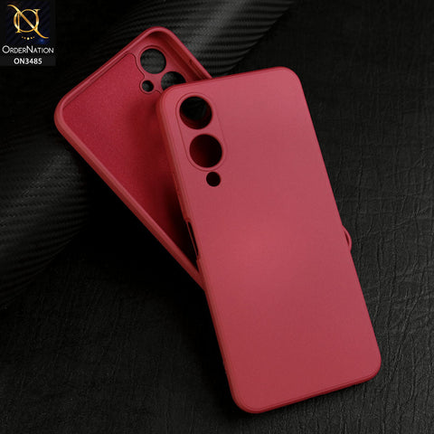 Vivo Y17s Cover - Red - ONation Silica Gel Series - HQ Liquid Silicone Elegant Colors Camera Protection Soft Case