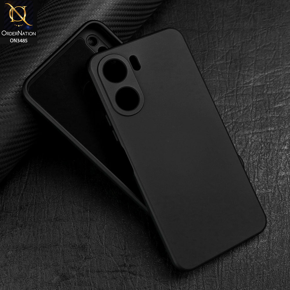 Vivo Y35m Cover - Black - ONation Silica Gel Series - HQ Liquid Silicone Elegant Colors Camera Protection Soft Case